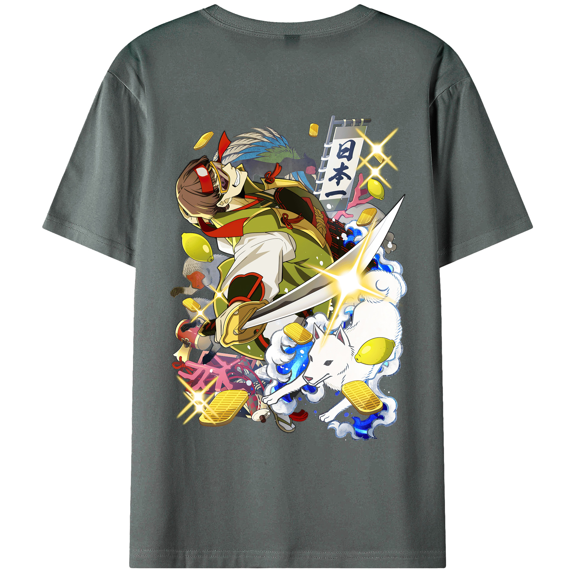 （画像用） 文豪ストレイドッグス Bungo Stray Dogs 綿100％ メンズ半袖Tシャツ（バックプリント） 通気性